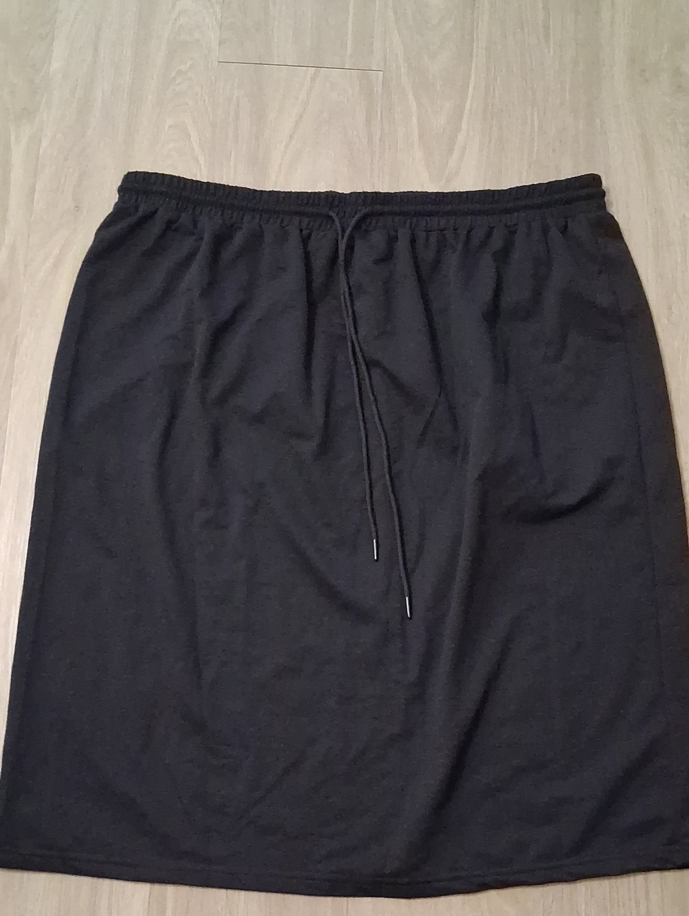 SHEIN Black Midi Drawstring Knit Skirt